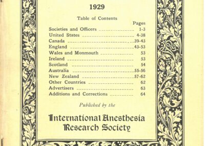 Directory of Anesthetists, 1929