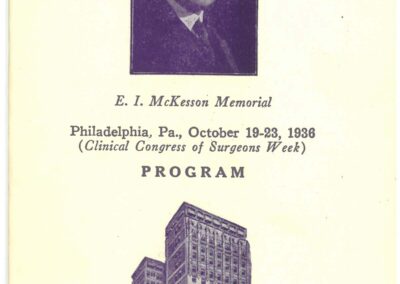 Program Cover for the E.I. McKesson Memorial Congress, 15th Annual Congress of Anesthetists, October 19-23, 1936, Hotel Adelphia, Philadelphia, PA