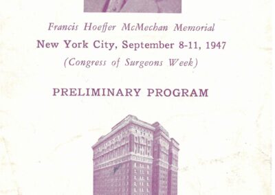 Program for the 22nd Annual Congress of Anesthetists, September 8-11, 1947, in New York City, and honored IARS Founder Dr. Francis Hoeffer McMechan.