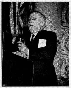 1960  Dr. Harold Griffith, a charter Trustee of IARS, spoke at the IARS Congress in Washington. Credit: Courtesy of the IARS Archives, the Wood Library-Museum of Anesthesiology