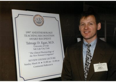 Talmage D. Egan received the IARS Anesthesiology Teaching Recognition Award at the 1997 IARS Annual Meeting and presented a Review Course Lecture on “The Clinical Pharmacology of the New Fetanyl Congeners.”