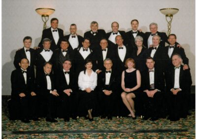 2002 Editorial Board at reception at the IARS 76th Congress, March 16-20, San Diego, CA: Seated (left to right): Shingu, Gelman, Bovill, Esau, Miller, Kersten, Tuman, Kryger; Middle: Stein, Rowlingson, Gal, White, Cousins, Bimbach, Wedel, Duncan, Priebe; Back (left to right): Greeley, Butterworth, Ellison, Warner, Prielipp, and Lindahl.