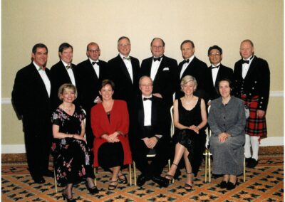 IARS Board of Trustees at the IARS 78th Clinical and Scientific Congress, March 27-31, 2004, in Tampa, FL: Standing (left to right): Robert N. Sladen, J. R. Reves, Hugo Van Aken, Michael K. Cahalan, David R. Bevan, Donald S. Prough, Tatsuru Arai, James R. Ramsay; Seated (left to right): Joy L. Hawkins, Anne F. Maggiore, Adrian W. Gelb, Debra A. Schwinn, and Patricia A. Kapur.
