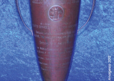 The IARS offered the “loving cup” trophy to its founders, Francis and Lorette McMechan.