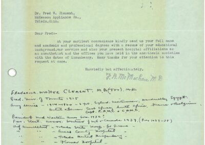 Correspondence from Francis McMechan to Fred W. Clement on April 8, 1937